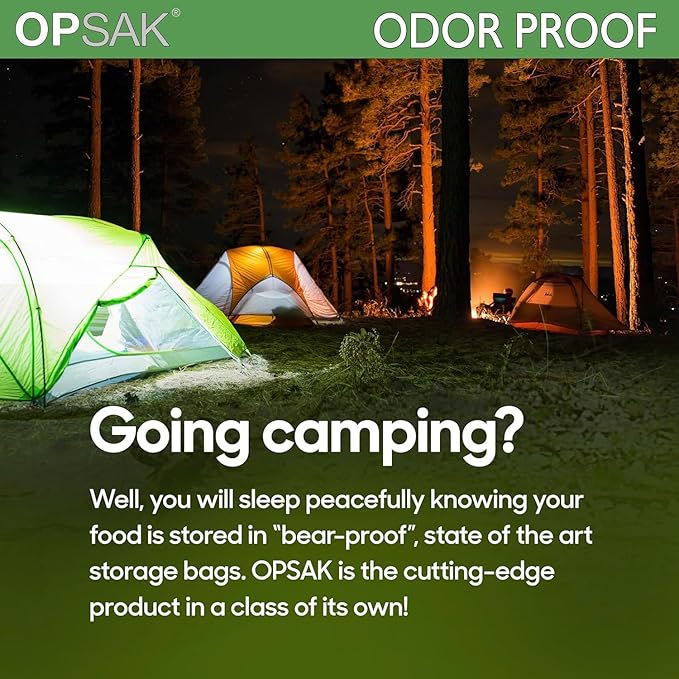 LOKSAK - OPSAK Odor Proof Dry Bags for Backpacking, Hiking and Storage- Resealable and Reusable Storage Bags (2 Pack - 12 Inch x 20 Inch)