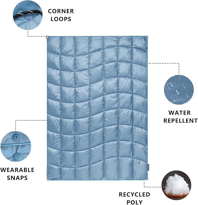 Camping Blanket, Packable Puffy Blankets Lightweight Windproof Waterproof for Outdoors,Hiking, Backpacking,Beach,Car,Picnic,Stadium