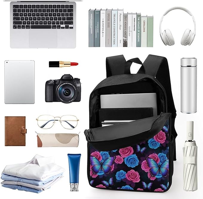 Casual College Daypack Butterfly Multipurpose Business Travel with Large Capacity Rucksack for Men Women