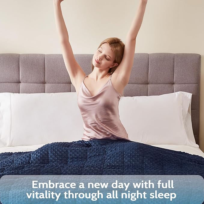 L'AGRATY Weighted Blanket - 36"x48" 3lbs Minky Dots Heavy Blanket with Glass Beads Soft Breathable for All-Season Summer Fall Winter Thick Comfort for Sleeping