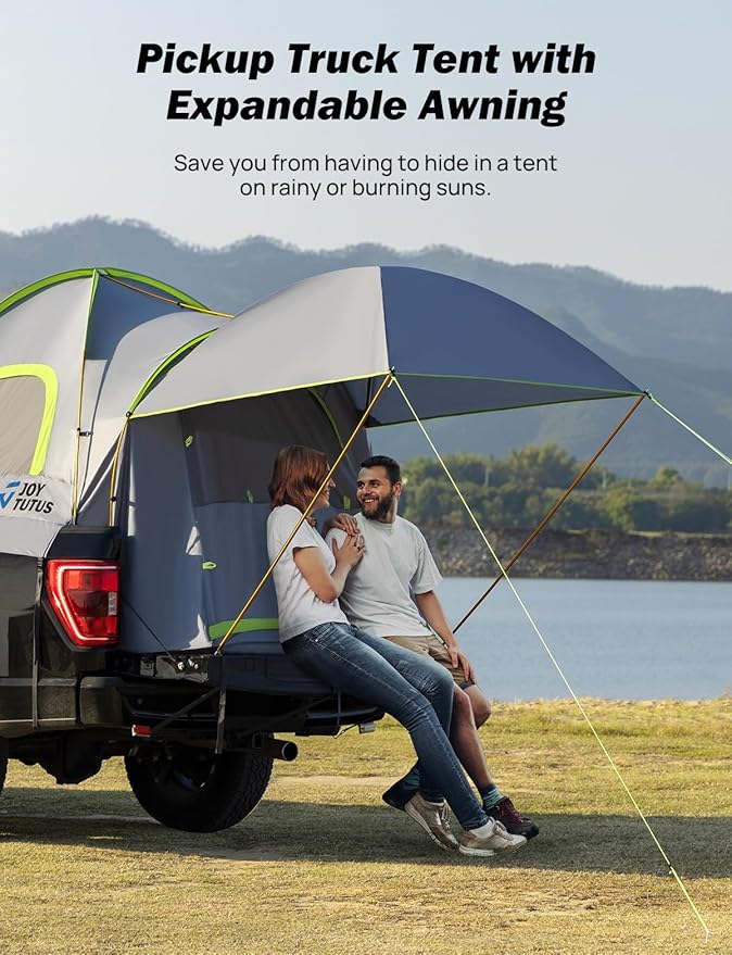 JOYTUTUS Awning Truck Tent 6.5ft+JOYTUTUS 3.0 Upgraded Light Version Truck Bed Air Mattress