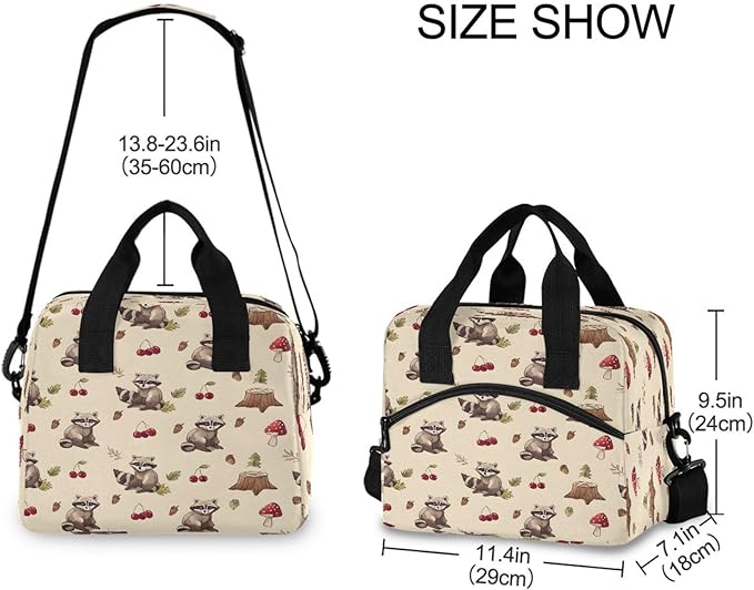 ALAZA Little Brown Bear Pattern Lunch Box for Men Women Adults Insulated Lunch Bag Cooler Bag with Adjustable Shoulder Strap for Work Picnic Travel