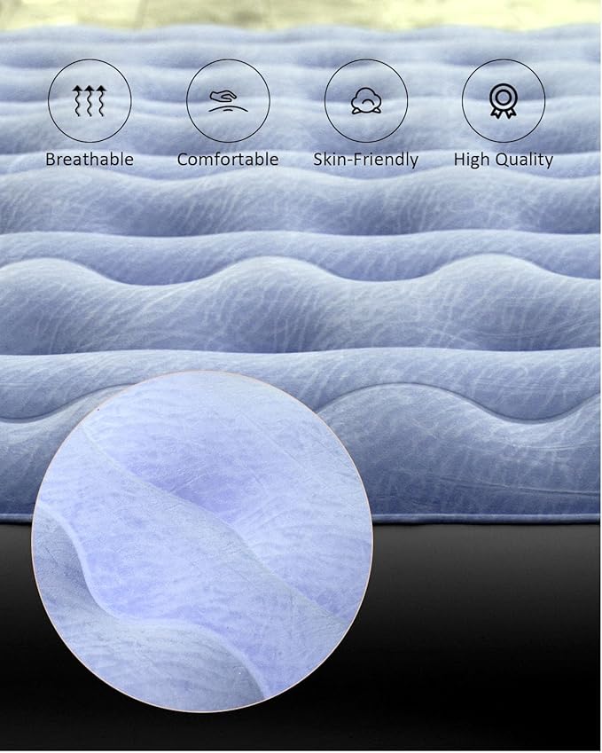MIROZO Truck Air Mattress Inflatable Bed for 5.5-5.8ft Full Size Short Truck Beds,with Pump & Carry Bag for Outdoor Camping,Home,Tent(Grey)