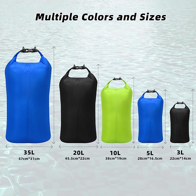 Desoto Waterproof Dry Bag - Roll Top Waterproof Backpack Sack Keeps Gear Dry, PU5000mm, for Kayaking,Boating, Hiking, Camping