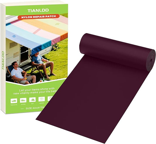 4x78in Nylon Repair Tape，Tent Repair Kit，Self Adhesive Waterproof Fabric Repair Tape for Tent, Umbrella, Sleeping Bag, Down Jackets,Knapsack.（Dark Purple）