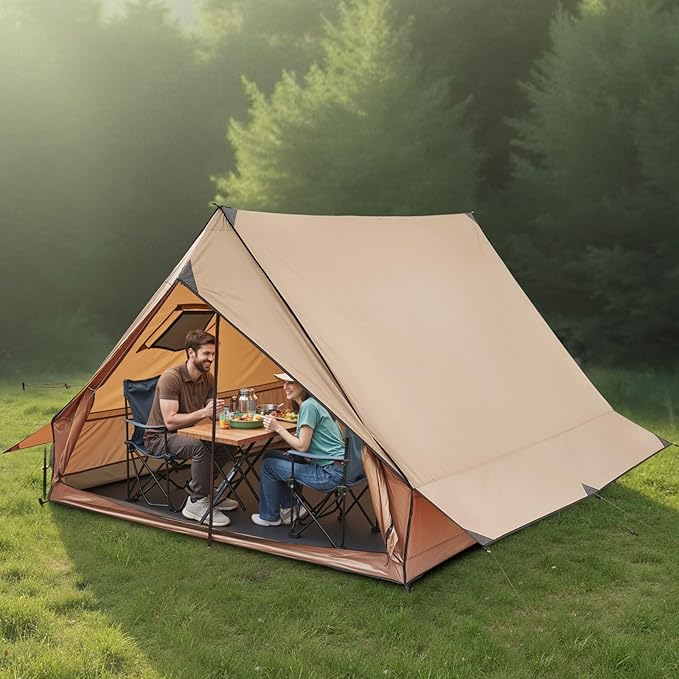 VEVOR Hot Tent, Camping Tipi Hot Tents with Stove Jack, Portable Winter Camping Tents with Snow Skirt, Easy Setup, Waterproof 4 Season Shelter Tents for Fishing Backpacking