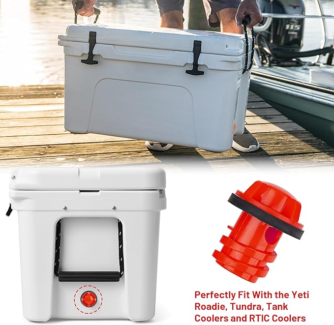Cooler Drain Plug, 2 Pack Replacement, Compatible with Yeti Roadie, Tundra, and Tank Coolers and RTIC Coolers