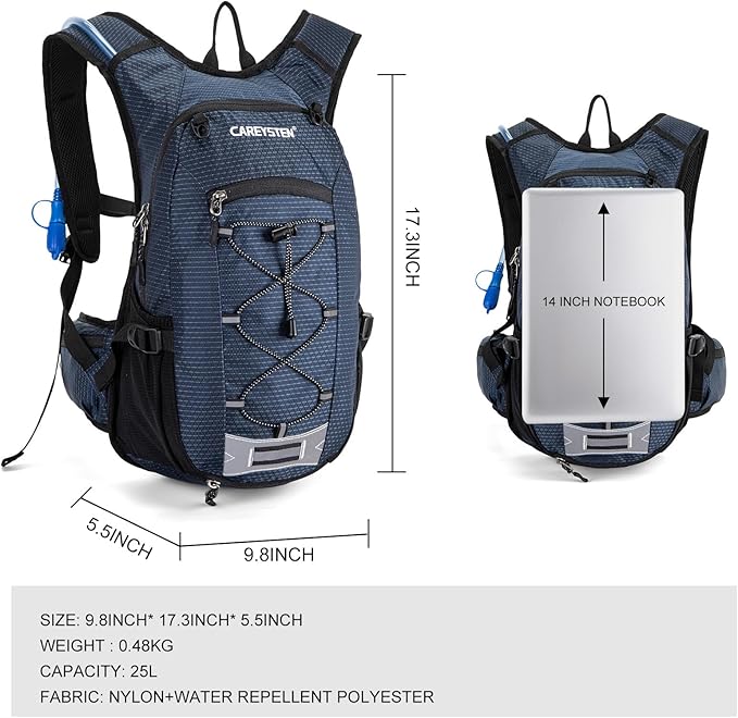 Hydration Backpack Cycling Backpack Women Running Backpack Water Backpack for Hiking Biking Backpack for Men Equipped with 2L Water Bag