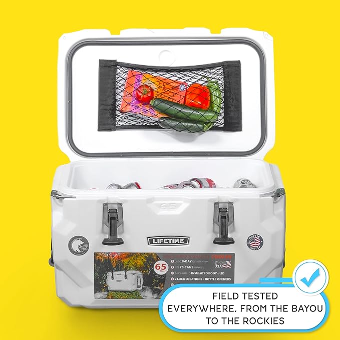 Cooler Net for Dry Storage and Organization - Compatible with YETI, RTIC, Ninja, Igloo, Coleman, Lifetime, Pelican Ice Chests - Works with Cooler Lights, Wheel Kits, RTIC Cooler Accessories, and More