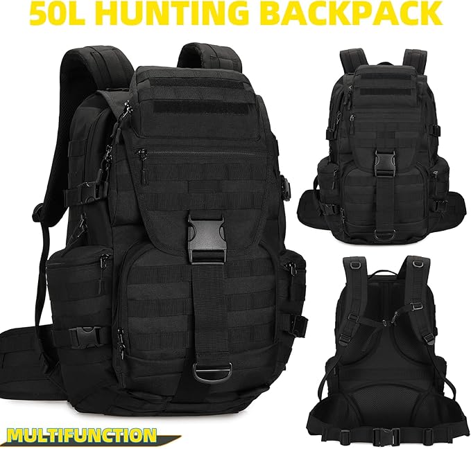 50L Military Tactical Backpack Hiking Waterproof Backpack Large Military Pack 3 Day Assault Pack Molle Bag Rucksack