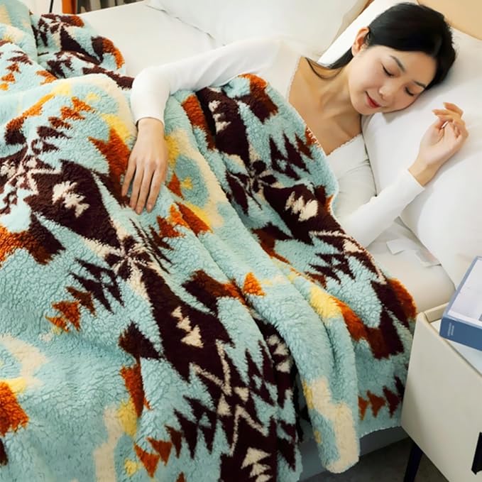 UKELER Large Bohemian Bed Blankets 80'' × 90'', Ultra Soft Aztec Bed Blanket for All Season, Cozy, Plush, Bohemian Throw Blanket for Bed/Couch/Sofa/Office/Camping