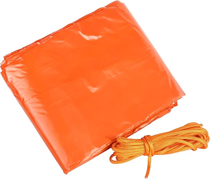 Emergency Survival Tent Life Shelter 2 Person Mylar Tube Tents Tarp with Whistle & Paracord Year-Round All Weather Protection for Car Outdoor Hiking Camping Gear Equipment