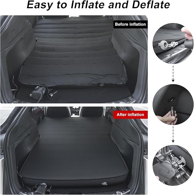 Air Mattress for Model Y and Juniper Rear Trunk Inflatable Bed for Model Y Juniper Inflatable Camping Mattress with OEM Style External Air Pump