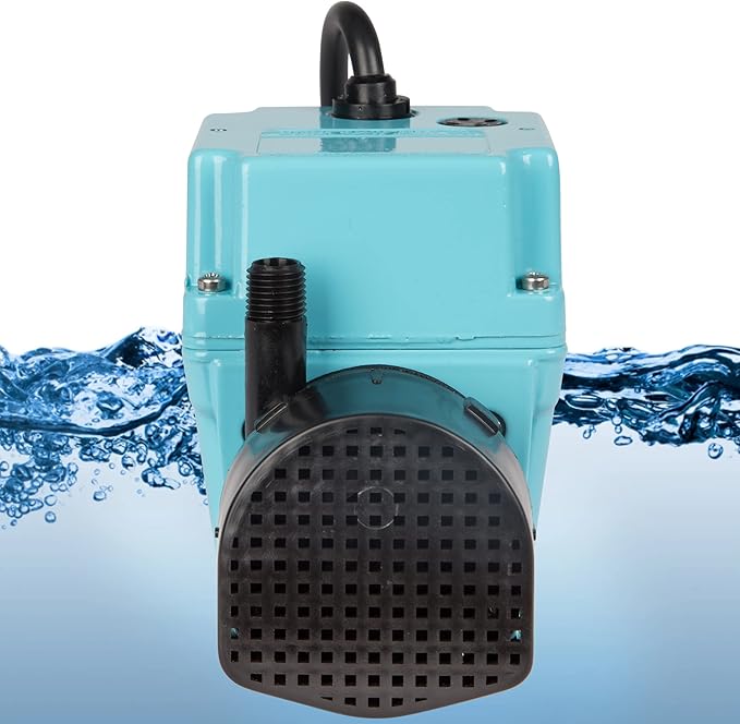 Little Giant 2E-38NY 230 Volt, 300 GPH, 1/40 HP, Manual In-line/Submersible Small Oil-filled Aluminum Pump with 12-ft. Cord (Plug-less), Blue, 502216