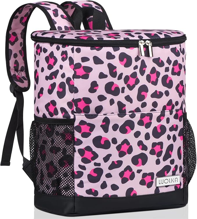 Wolka Cooler Backpack 30 Cans,Portable Backpack Coolers Insulated Leak Proof,Waterproof Soft Sided Cooler Bag for Travel,Beach,Camping,Picnic,Lunch Backpack for Women (Pink)