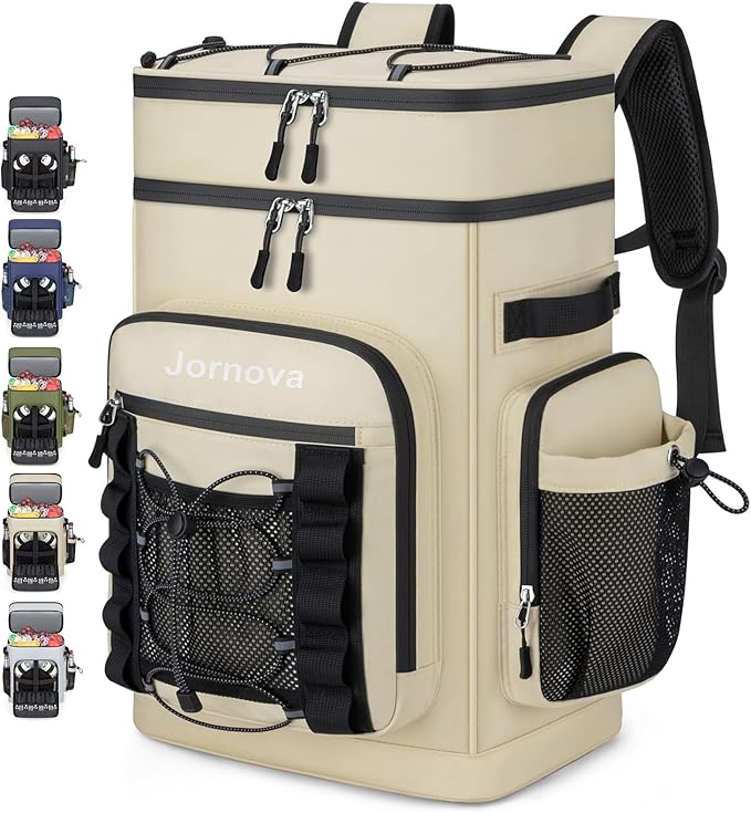 Insulated Cooler Backpack, 40L Leakproof Backpack with Double Compartments for Men & Women, Large Lunch Cooler for Camping, Beach, Travel, Picnic, Up to 48 Cans