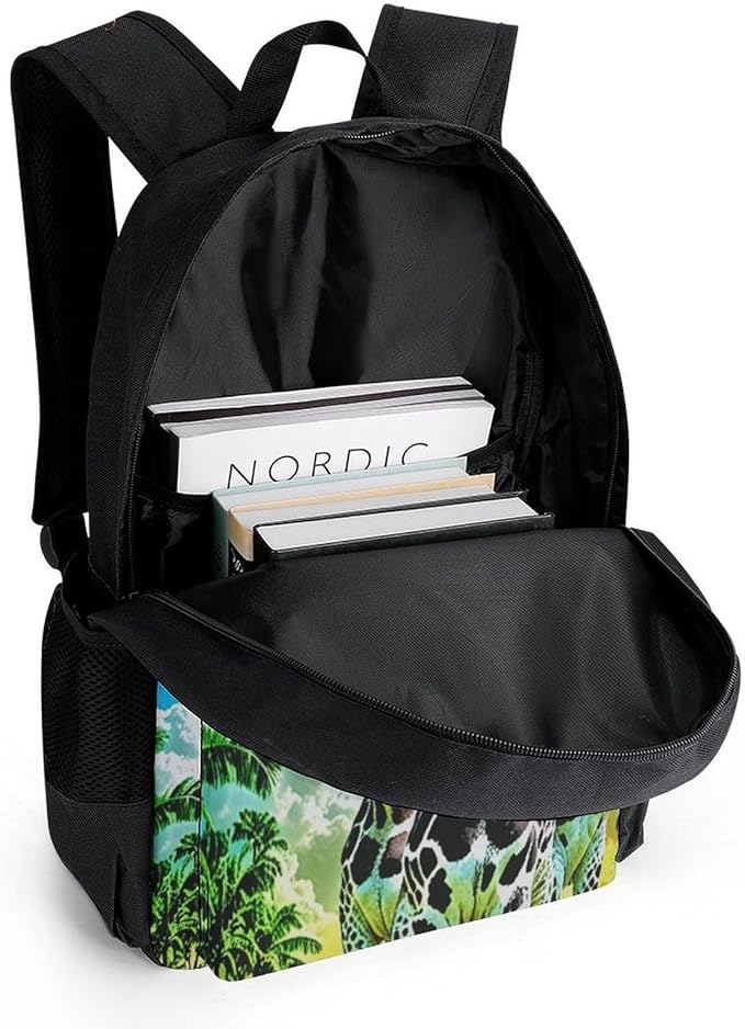 Polyester Daypack for Hiking Work Running, Big Capacity Anti-Theft Multipurpose Shoulder Bag, Crazy Cool Giraffe Travel and Sport Backpack Rucksack