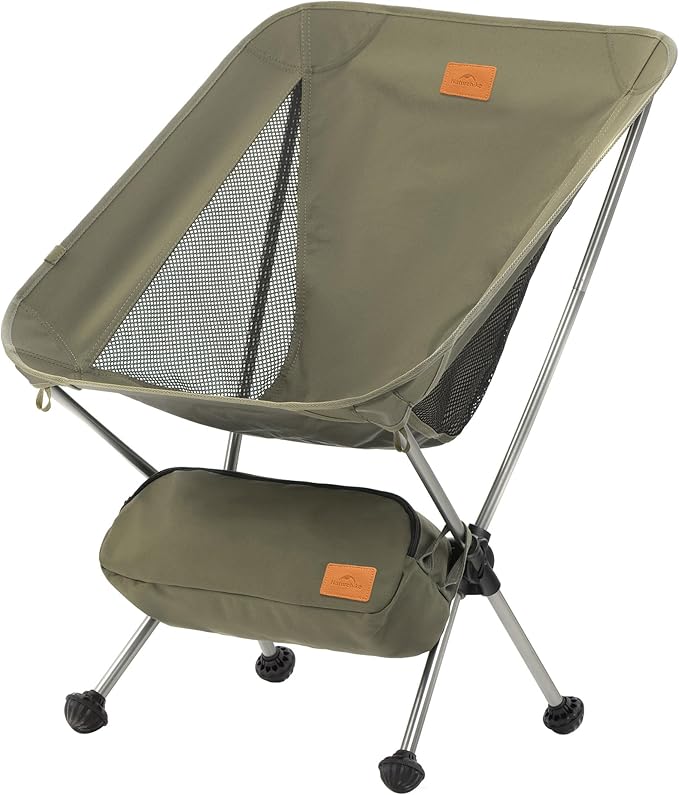 Naturehike YL08 Ultralight Camping Chair, 2.38 LBS Portable Backpacking Chair with Anti-Sinking Feet, Lightweight Compact Folding Hiking Camp Chair