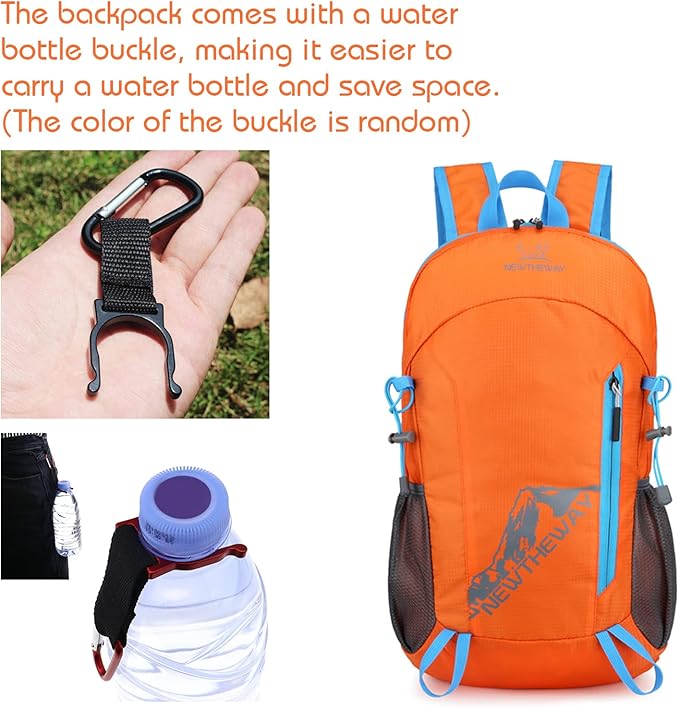 Lywencom Hiking Backpack,20L Sports Lightweight Folding Waterproof Ultra-Light Backpack Suitable for Outdoor Camping Picnic(Orange)