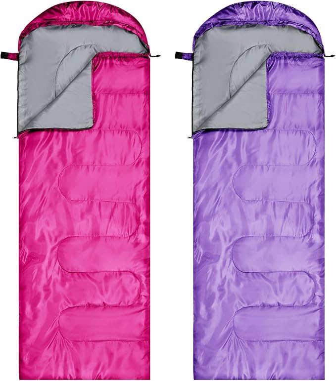 Tudomro 2 Pcs Camping Sleeping Bag for Adults, Lightweight Packable Waterproof Camping Gear Equipment to Keep Warm for Spring Summer Fall Indoor Outdoor Backpacking Hiking Travel