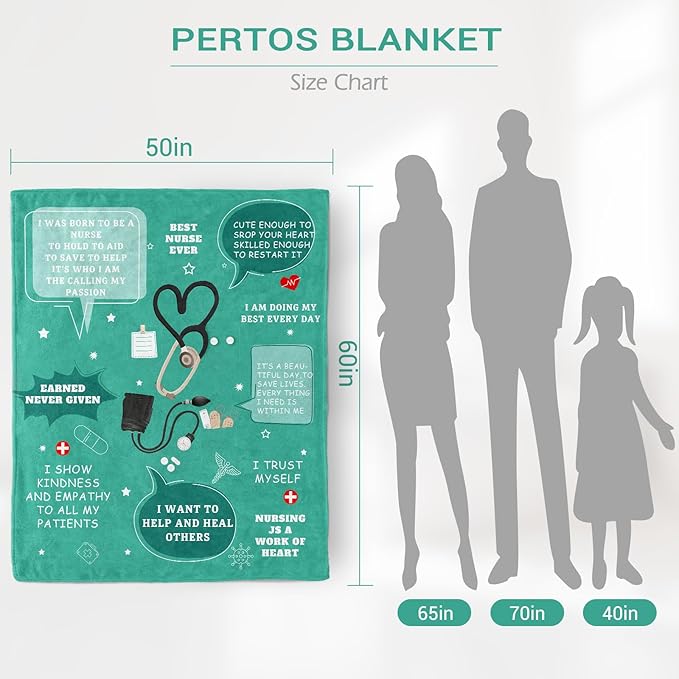 Nurse Appreciation Gifts, Nurses Week Gifts for Women Men, Soft Blanket for Nurses, Cozy Throw Blankets Christmas Birthday Gifts for Nurse Practitioners Couch Bed Sofa 60" X 50"