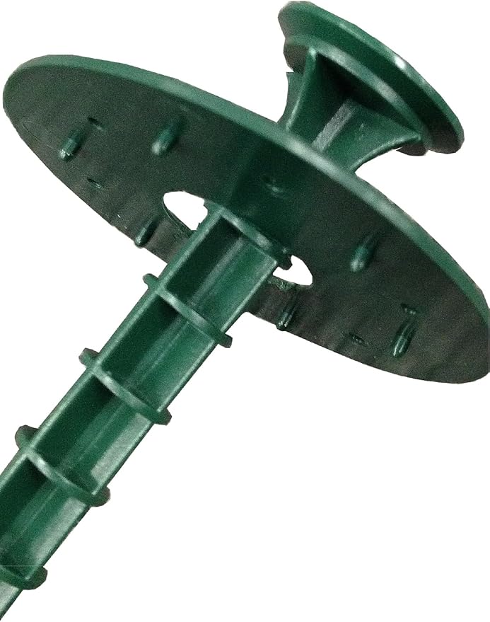 Set of 50 Ground Nails 7.08" (18 cm) - for Securing Tarpaulins - Mulch Tent Pegs - Dark Green