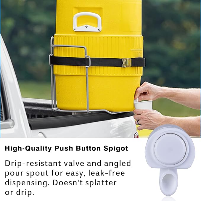 Upgrade Push-Button Cooler Spigot Replacement, Compatible with Igloo 2, 3, 5 and 10 Gallon Beverage Coolers, Durable Water Cooler Spigot for 2-10 Gallon Water Jugs Replacement Part (White-20PC)