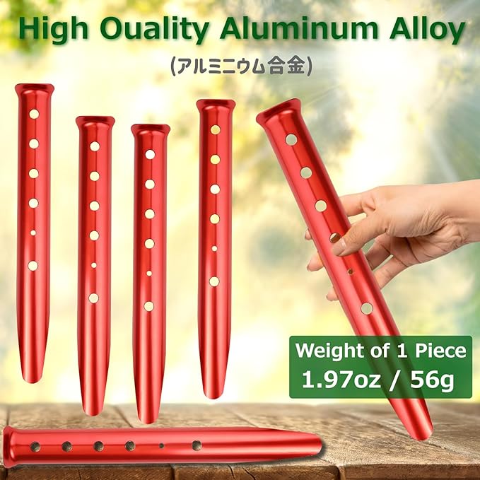 Azarxis Snow Sand Tent Stakes Pegs Aluminum U-Shaped Lightweight Heavy Duty Ground Nails for Beach Shade Canopy Camping Hiking Backpacking Picnic
