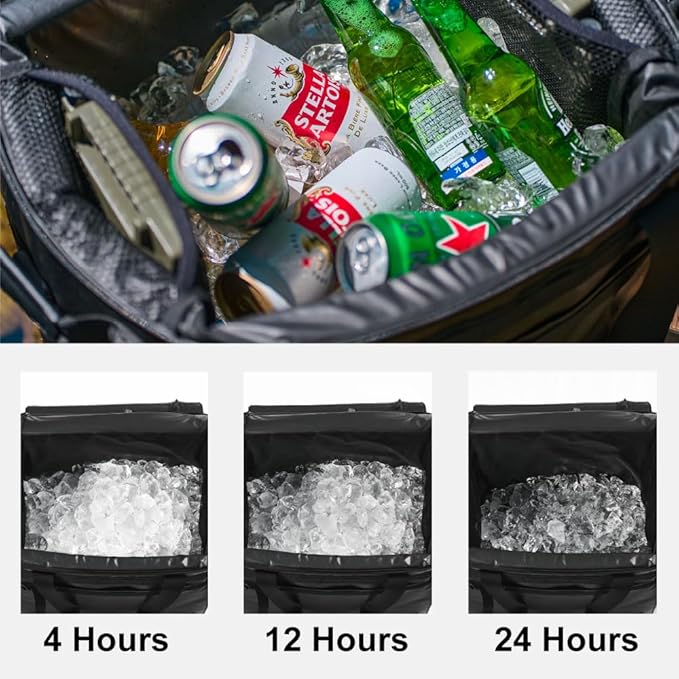 Collapsible Soft Cooler Bag, 48 Can Collapsible Insulated Ice Chest, Large Leakproof Camping & Travel Cooler Bag for Camping, Beach,Car, Fishing, Outdoor, Picnic- 35 Quart