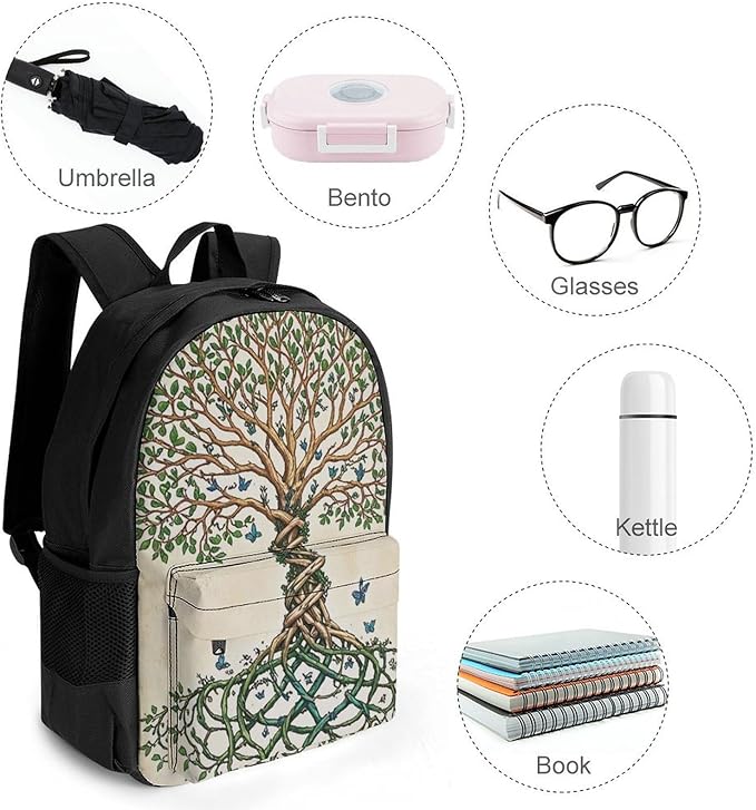 Supdreamc Rucksacks Multipurpose Anti-Theft Big Capacity Bookbag, Dna Tree Of Life Travel Hiking Camping Rucksack With Padded Straps