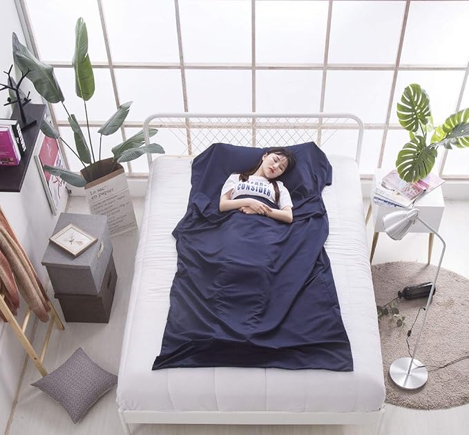 Sleeping Bag Liner Travel Sheets for Hotel Camping Sheets Travel Bed Sheets for Hotel Lightweight Single &Double Compact Sleeping Bag Sack Breathable Travel Sleeping Bag for Hotels Adult Compact Sacks