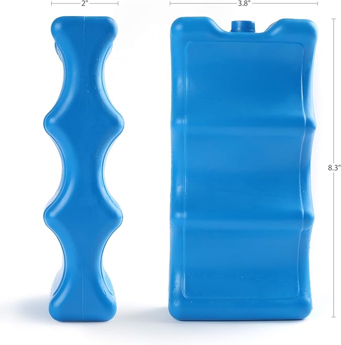 Ice Pack for Coolers, Breastmilk Bottle Storage, Lunch Box, Insulated Contoured Freezer Pack, Long Lasting Reusable Cool Pack for Beer Soda, Camping Beach Picnic
