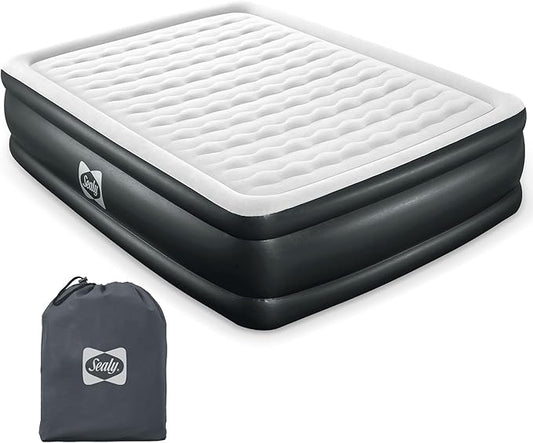 Sealy Tritech Queen Sized 20" Air Mattress Bed 2 Person w/Built-in AC Pump & Bag