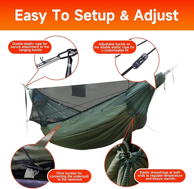 Hammock Underquilt for Camping Hammock, Warm Insulation Ultralight 4 Season Under Quilt for Hammocks, Portable for Hiking, Backpacking