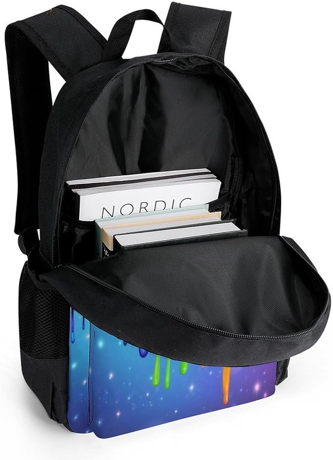 Polyester Daypack Bookbag for Gym Business Bicycle, Large Capacity Multipurpose Anti-Theft Carry On Bag, Lgbt Gay Homosexual Lesbian Rainbow Lips Travel Hiking Daypack