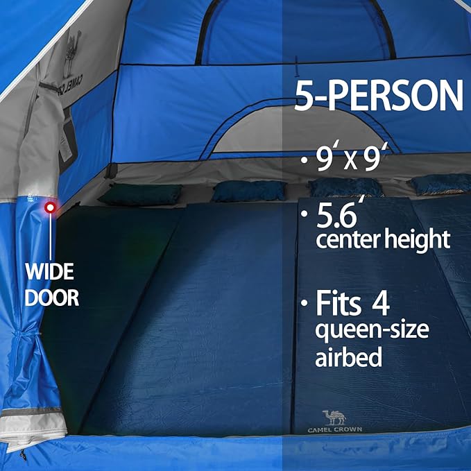 CAMEL CROWN 4/6 Person Tent Waterproof Lightweight Portable Backpacking Tent for Outdoor Camping Hiking