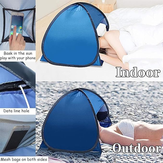 Beach Tent Sun Shelter, Blackout Fabric, Instant Pop Up Canopy, Lightweight Shade, 80cm for Outdoor Activities