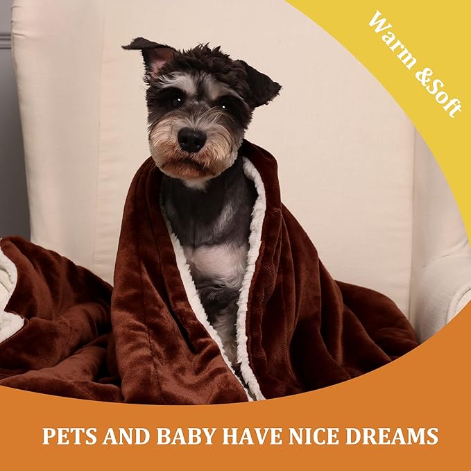 NANPIPER Baby Sherpa Blanket,Warm Toddler Throw Blanket,Soft Newborn Fleece Blanket for Winter (Brown,30x40 inches)