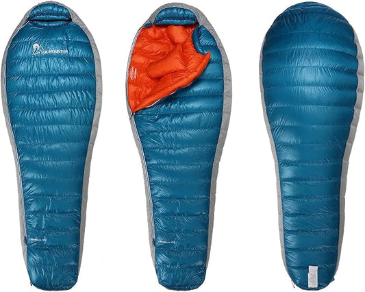 Mountaintop Down Sleeping Bag, 15F 650 Fill Power - Ultralight Compact Portable Hiking Camping Sleeping Bag with Compression Sack for Adults, Teens