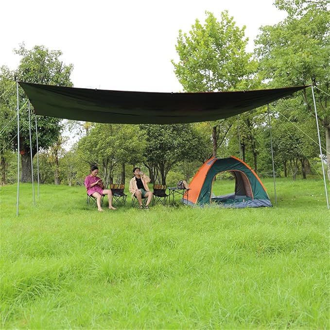 Instant Setup 19.69x14.44ft Blackout Camping Canopy UPF 50+ Sunshade Tarp Waterproof Rain Fly for Hiking, Hammock,Backyard,Tent Canopy