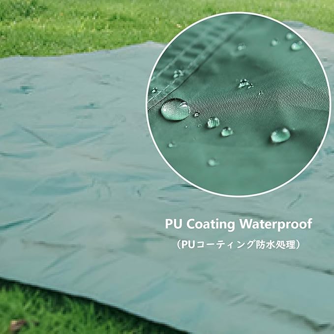 JEELAD Tent Footprint Camping Tarp Picnic Mat Waterproof Tent Floor Saver Ultralight Ground Sheet Mat for Hiking, Backpacking, Hammock, Beach with Storage Bag (Black, M)