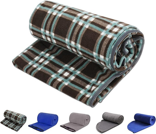 REDCAMP Fleece Sleeping Bag Liner Thicker for Adult Warm or Cold Weather, 73" Long Full Sized Zipper Camping Blanket for Outdoor Indoor Used with Sack, Brown