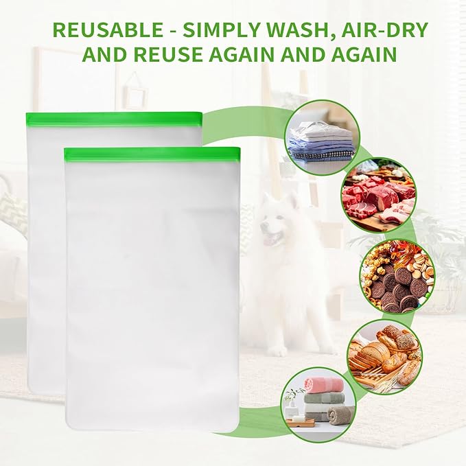 Odor Proof Storage Bags-12ｘ20 Inch, Reusable Double-Tracked Zip Closure Barrier Storage Bags Lock in Odors Keep Contents Fresh and Waterproof, Large No-Odor Bear Bag fit Camping, Hiking(Green 8 Pack)