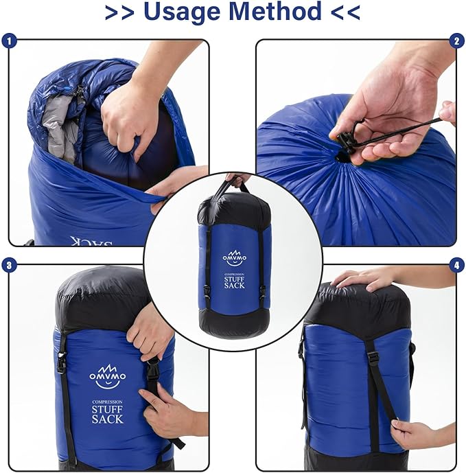 Compression Sack, 12L/19L/32L/46L/53L Water-Resistant Sleeping Bag Stuff Sack,Anti-Tear Ultra Light 400T 20D Nylon Storage Bag,Space Saving Gear for Camping Hiking Travel 1Pcs