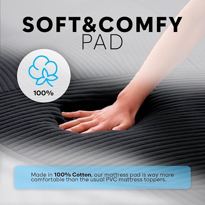 Adamson B10 Midnight Bed Cooling System - Twin 75” L x 39” W - New - 100% Cotton Mattress Cooling Bed Pad for Night Sweats - Ideal for Hot Sleepers - 5-Year Assurance