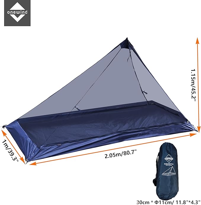 Onewind Lightweight Poncho Shelter, Solitary Shelter Cape Silnylon Emergency Survival Shelter Ultralight Minimalist Shelter for Camping Hiking Backpacking Bug Out Bag