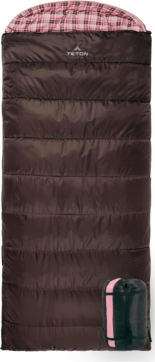 Teton Celsius Regular, 25F, 20F, 0F Degree Sleeping Bags, All Weather Bag for Adults and Kids, Camping Made Easy and Warm, Travel Sack Included