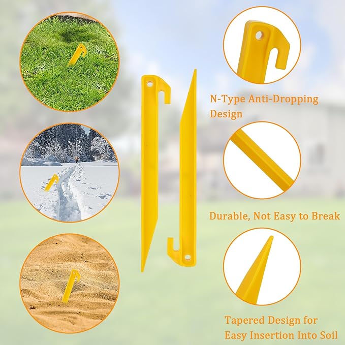 80 Pcs Plastic Tent Stakes - 9 Inch Tent Stakes Heavy Duty Tent Pegs Canopy Stakes Spike Hook, Plastic Stakes Awning Camping Pegs for Camping Outdoor Sand Beach Garden Lawn Stake