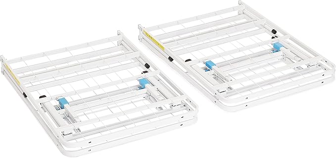 Amazon Basics Platform Bed Frame Full, Foldable Metal, Tool-Free Setup, 14 Inches High, White