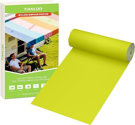4x78in Nylon Repair Tape，Tent Repair Kit，Self Adhesive Waterproof Fabric Repair Tape for Tent, Umbrella, Sleeping Bag, Down Jackets,Knapsack.（Yellow ）
